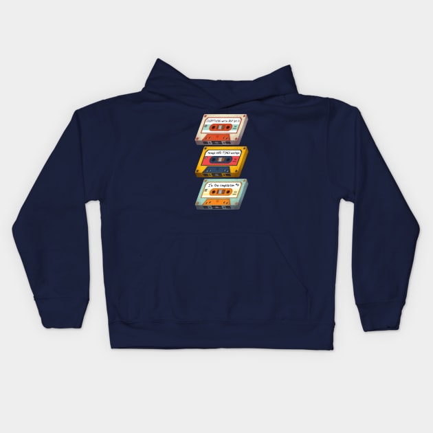 Motivational Cassette Tapes Kids Hoodie by densukii